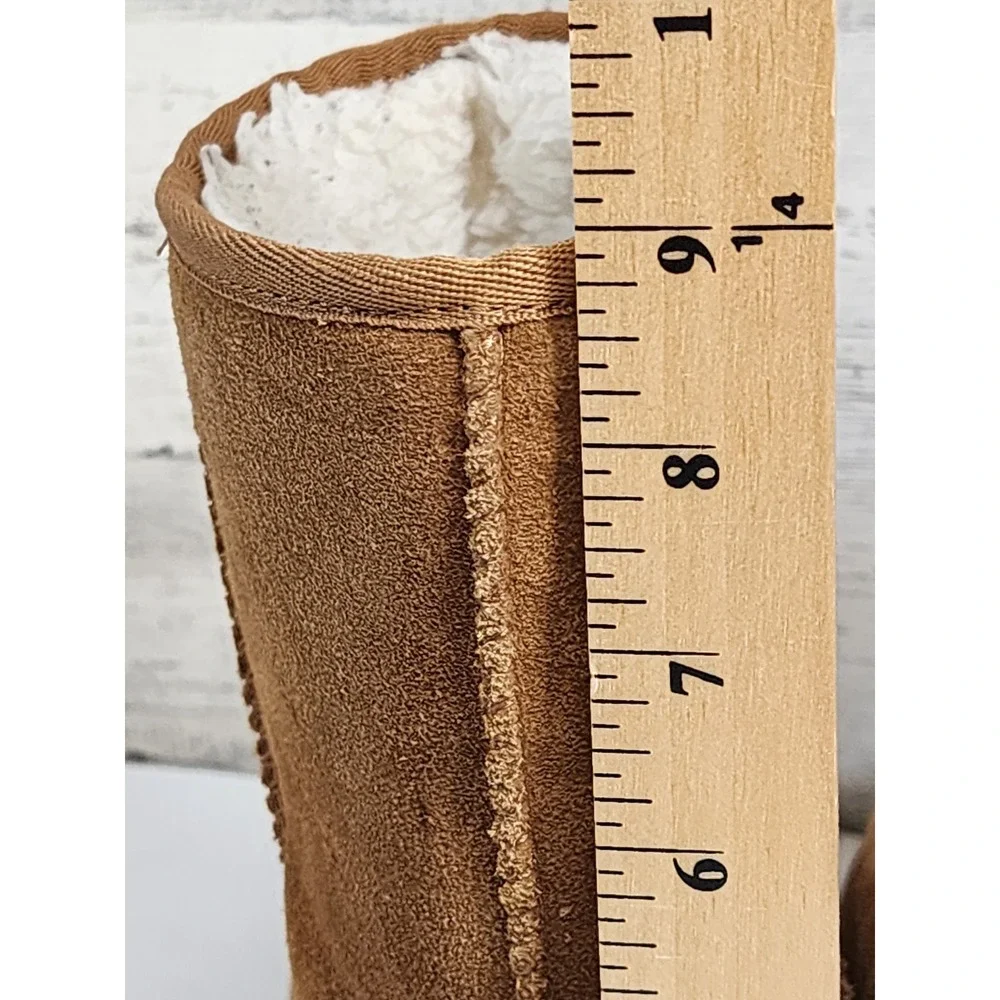 Koolaburra by‎ UGG Victoria Short Boots Women 9 Chestnut Suede Faux Fur Winter